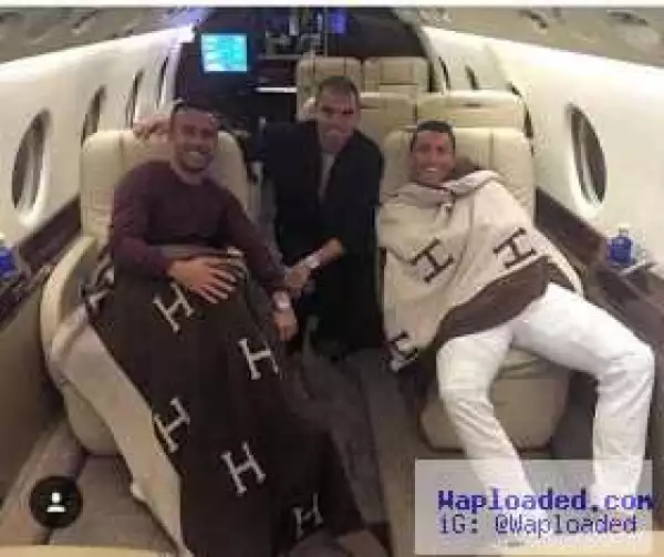 The Big Boy Way: Ronaldo Poses In His Private Jet With Team Mates